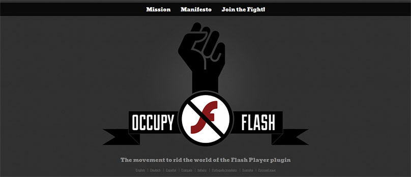 Хорошо организованная акция протеста против Flash технологии
