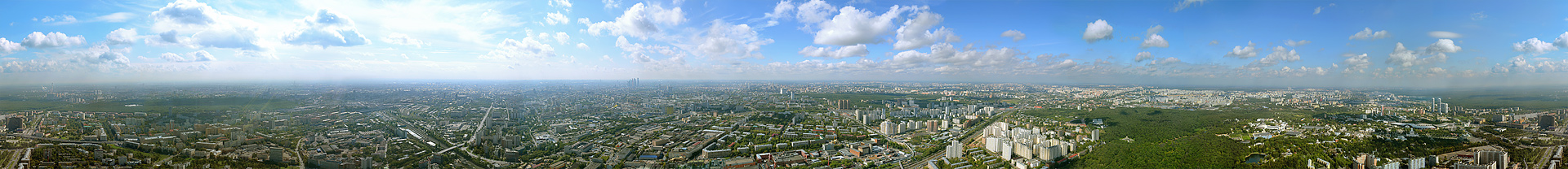 Полная панорама Москвы с Останкинской телебашни