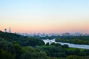 Коломенское. Панорама Москвы и берега реки Москвы.